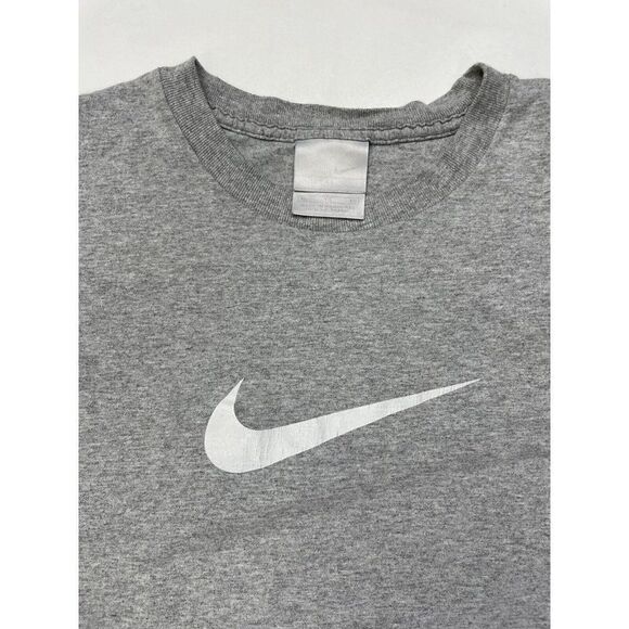 VINTAGE Nike Big Center Swoosh T-shirt Men XL Gray Short Sleeve 90s - Picture 2 of 5